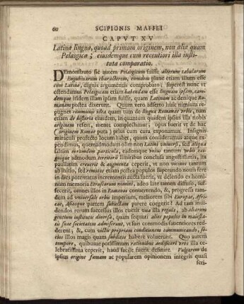 Caput XV Latina lingua, quoad primam originem [...]