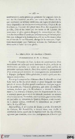 La démolition du château d'Assier