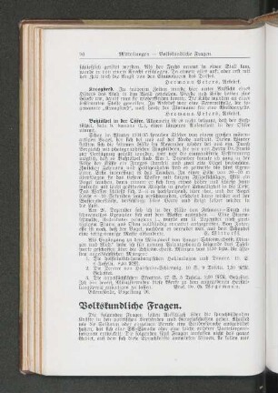 Volkskundliche Fragen