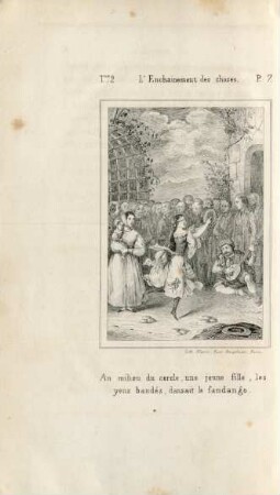 Au milieu du cercle, une jeune fille, les yeux bandés, dansait le fandango