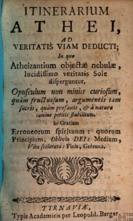 Itinerarium Athei ad Veritatis viam deducti