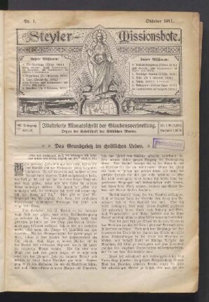 Nr. 1. Oktober 1911