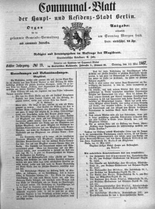 1867,19: No. 19, 12. Mai 1867