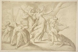Sechs antik gekleidete Figuren