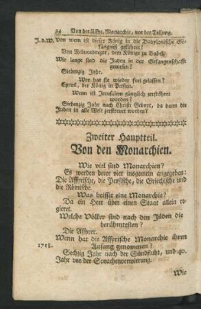 Zweiter Hauptteil. Von den Monarchien.