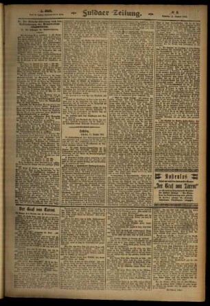 Zweite Ausgabe vom Samstag, den 11. Januar 1913.