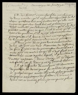 Brief von Eleazar de Mauvillon an Jakob Mauvillon