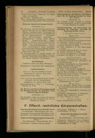 Öffentl. rechtliche Körperschaften