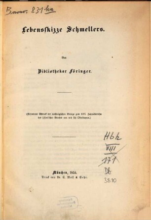 Lebensskizze Schmellers
