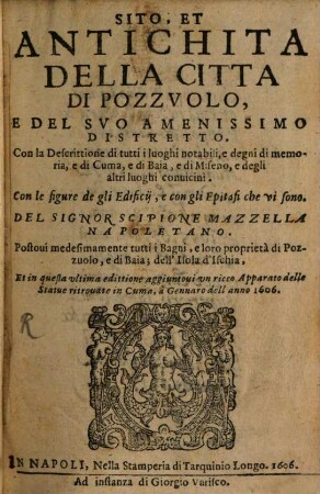 Sito et antichità della città di Pozzuolo