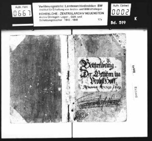 Gültbuch und Einzugsregister über die Propsteigüter zu Öhringen.