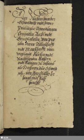 Der Fürstenthümber Schweidnitz vndt Iawer Priuilegia, Begnadungen, Freyheitten, Recht und Gerechtigkeiten [...]