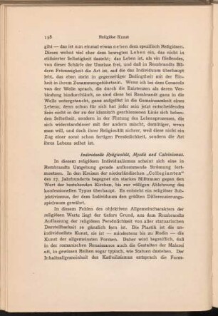 Individuelle Religiosität, Mystik und Calvinismus.