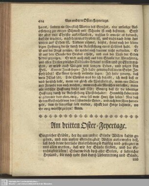 Am dritten Oster-Feyertage