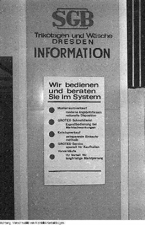 Dresden. SGB Trikotagen und Wäsche Dresden, 1962-1971