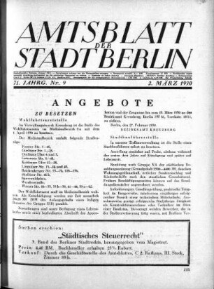 1930,9: Nr. 9, 2. März 1930