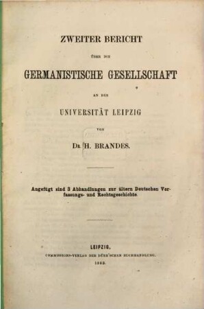 Bericht über die germanistische Gesellschaft an der Universitaet Leipzig, 2