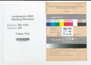 Entnazifizierung Paul Tobias , geb. 26.06.1890 (Waffenmeister)