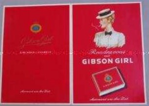 Werbezettel (gefaltet)/Anschreiben an Geschäftsfreunde für "Gibson Girl"-Zigaretten