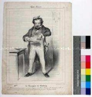 Karikatur "Le Perruquier du Faubourg" aus der Reihe "Types Français" von Honoré Daumier (französisch)