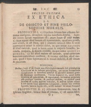 Sectio Ultima. Ex Ethica