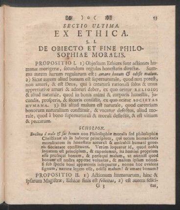 Sectio Ultima. Ex Ethica