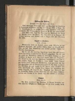 Feldzug im Westen. Februar 1918 bis September 1918.