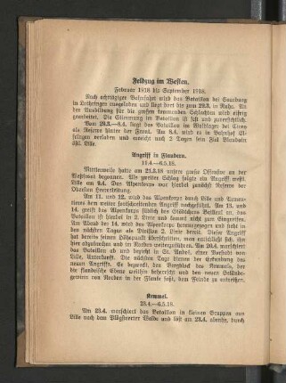 Feldzug im Westen. Februar 1918 bis September 1918.