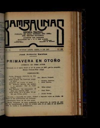 Primavera en otoño : comedia en tres actos