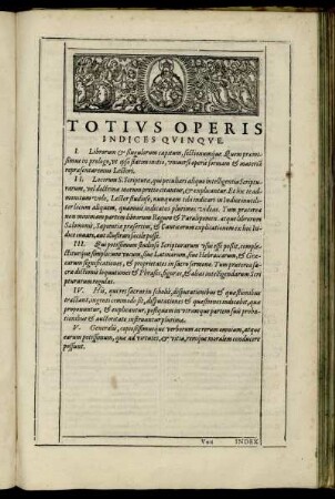 Totius Operis Indices Quinque.
