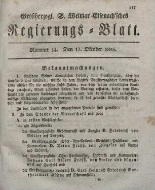 Nr. 14 : 17. Oktober 1835