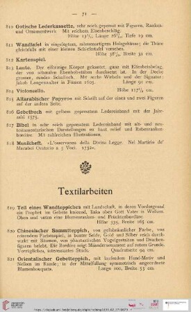 Textilarbeiten (Nr. 819-914)