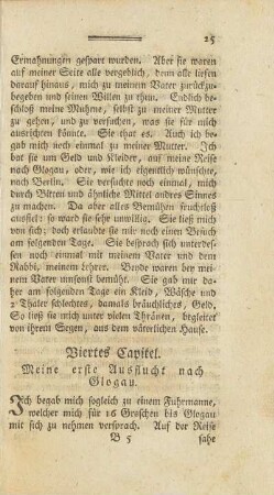 Viertes Capitel. Meine erste Ausflucht nach Glogau