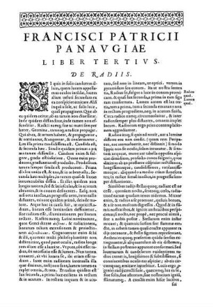Liber Tertivs. De Radiis