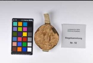 Siegler: Marsberg, Stadt Überlieferungsart: Original (restauriert). Stoff: Wachs Farbe: farblos Form: rund. Durchmesser: Art: Typ: Umschrift: