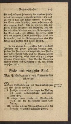 Sechs und vierzigster Titel