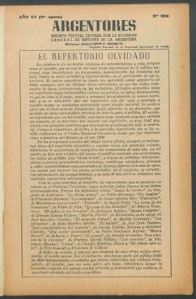 El repertorio olvidado