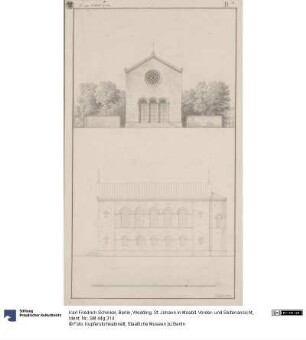 Berlin, Wedding. St. Johann in Moabit. Vorder- und Seitenansicht