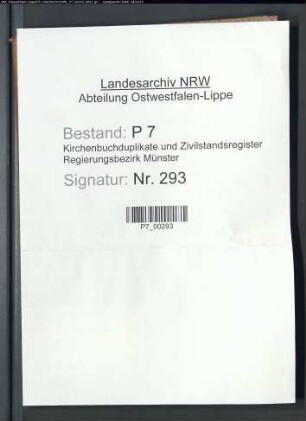 Zivilstandsregister der Munizipalität Altschermbeck (H 1813). (Gemeinde: Altschermbeck, Kreis Recklinghausen)
