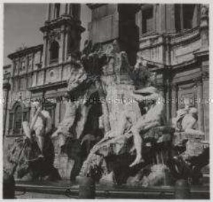 Rom, Piazza Navona, Fontana dei Quattro Fiumi (Vierströmebrunnen)