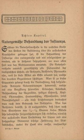 Achtes Kapitel. Naturgemäße Behandlung der Influenza