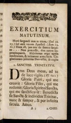5-31, Exercitium matutinum.