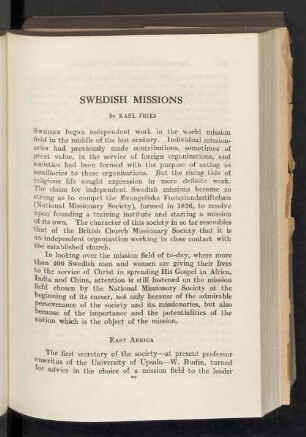 Swedish missions