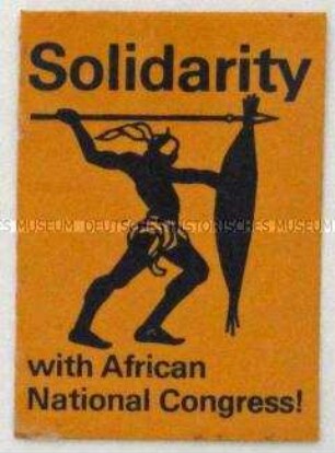 Aufkleber zur Solidarität mit dem Kampf des ANC in Südafrika