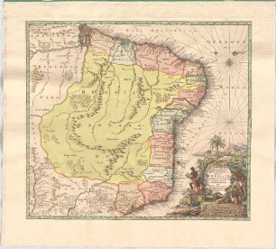 Recens elaborata Mappa Geographica Regni Brasiliæ In America Meridionali