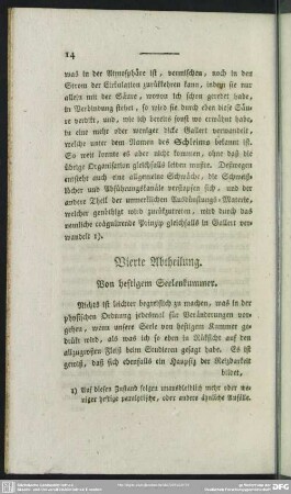 Vierte Abtheilung. Von heftigem Seelenkummer