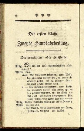 Zweyte Hauptabtheilung.