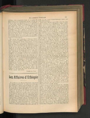 Les Affaires d'Ethiopie.