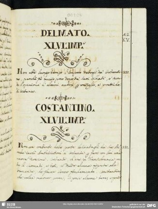 Delmato. XLVI.o Imp.e