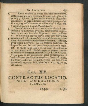 Cap. XIV. Contractus Locationis Et Conductionis Formulae.